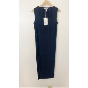 NWT COS Dress Pleated Maxi Dress Dark Navy